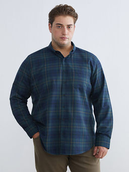 Regular Fit Uzun Kollu Ekose Gabardin Erkek G?mlek