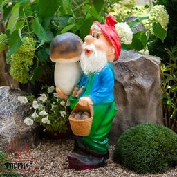Садовая фигура Гном с грибом F03104 - Фабрика интерьерной ковки фото 3