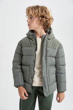 Водоотталкивающая куртка-пуховик с капюшоном для мальчиков - Defacto фото 8