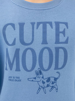 Джемпер для девочек светло-синий с печатью - Mark formelle фото 5