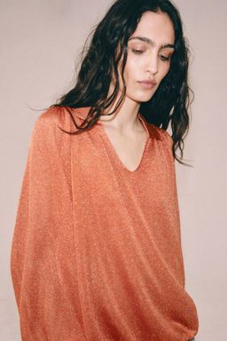 TOP PUNTO CUELLO POLO / Naranja - Zara фото 4