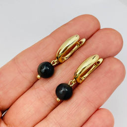 Серьги из золотистого Обсидиана