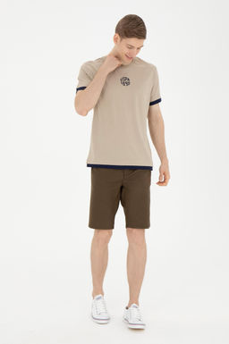Футболка U.S. Polo Assn. мужская светло-хаки хлопок  фото 11