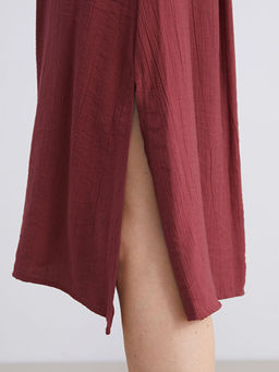 V Yaka Dokulu Elbise