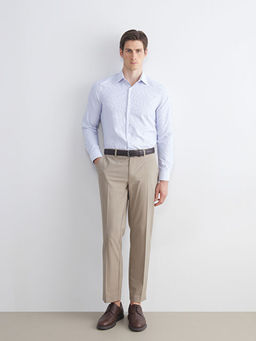 Slim Fit Uzun Kollu ?izgili Poplin Erkek G?mlek