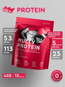 Multy Protein ProteinRex Коктейль со вкусом шоколадного мороженого, 450 г фото 2