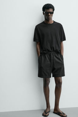 BERMUDA REGULAR FIT  ESTRUCTURA / Negro - Zara фото 6