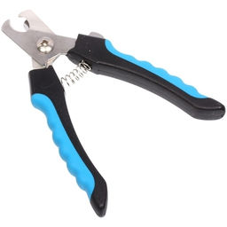 Цена за 2 шт. Когтерез для животных "ЗООУЛЬТРА", пружинный механизм, ручки прорезиненные - волна, цвет чёрный / голубой, 16см