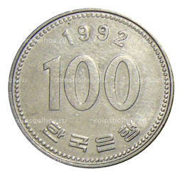 Монета 100 вон 1992 года Южная Корея