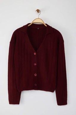 Wardrobe Essentials Bordo Yunlu Basic Polo Yaka Triko H?rka | TWOAW26HI00084