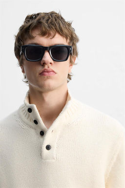 COTTON-WOOL BLEND BUTTON-UP SWEATER - Zara фото 5