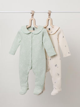 К 6538-2уп/зайчата на полянке,голубика и цветы набор комбинезон (слип) яс