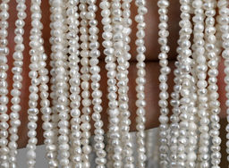 Бусины жемчуг галтовка 2*1,5мм цвет белый, 38см, 200 бусин Радуга камня