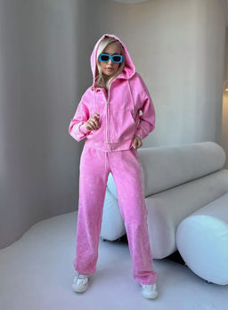 K11863 Костюм двойка: толстовка и брюки РОЗОВЫЙ