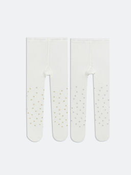 Puantiyeli K?z Bebek K?lotlu ?orap 2li