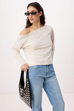 Antrasit Modall? More Sustainable Kay?k Yaka Relaxed/Rahat Kesim Orme Bluz TWOAW25BZ00282 - Trendyolmilla фото 25