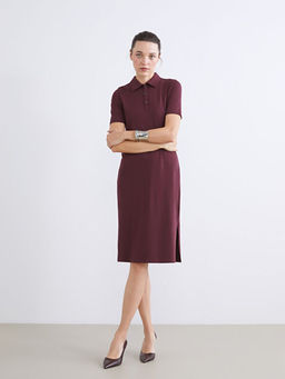 Polo Yaka A Kesim Modal Kar???ml? Elbise