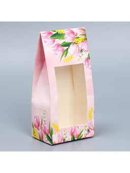 Цена за 5 шт. Коробка кондитерская, упаковка, «8 Марта», 9 х 19 х 6 см