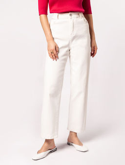 Укороченные джинсы из эластичного денима