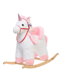 Качалка «Единорог», со спинкой, белая