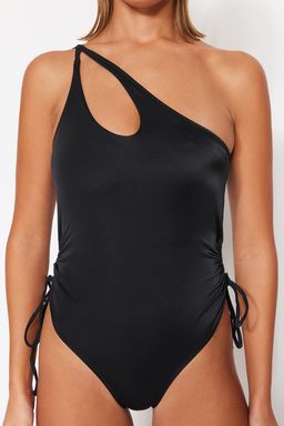 Siyah Tek Omuz S?rt Dekolteli Normal Paca Mayo TBESS23MA00046