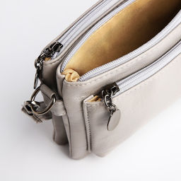 Сумка кросс-боди на молнии, цвет серый - Simaland фото 6