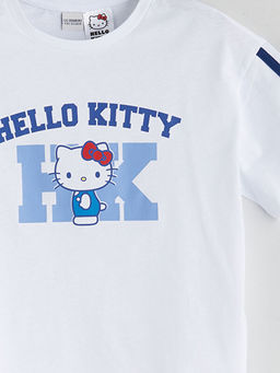 Bisiklet Yaka Hello Kitty Bask?l? K?z ?ocuk Ti??rt