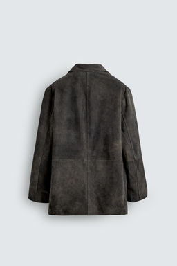 LIMITED EDITION SUEDE LEATHER BLAZER - Zara фото 9