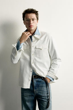 CAMISA WESTERN REGULAR FIT ALGOD?N - LYOCELL / Blanco - Zara фото 2