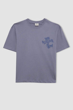 Футболка оверсайз с круглым вырезом и принтом для мальчиков с короткими рукавами - Defacto фото 8