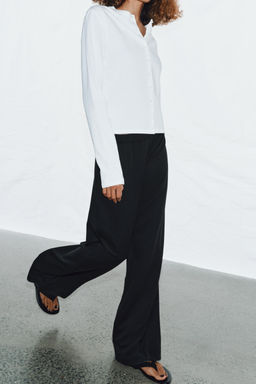 PANTAL?N ANCHO RECTO / Negro - Zara фото 2