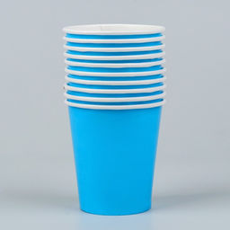 Цена за 10 шт. Стакан бумажный, однотонный, цвет голубой, 205 мл - Страна карнавалия фото 2