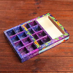 Цена за 5 шт. Упаковка для конфет 16 шт Яркий Новый Год, 17,7 х 17,7 х 3,8 см - Simaland фото 5