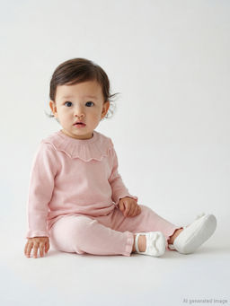 Bisiklet Yaka K?z Bebek Triko Kazak ve Pantolon