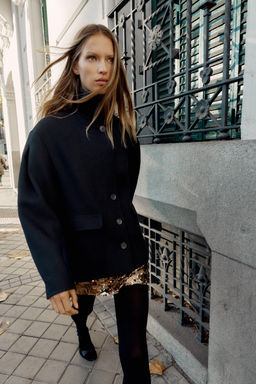 SHORT WOOL COAT WITH HIGH NECK - Zara фото 3