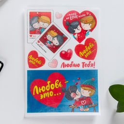 Вафельные картинки съедобные Любовь это.. для капкейков, торта KONFINETTA, 1 лист А5 - Simaland фото 2