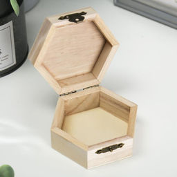 Цена за 2 шт. Шкатулка для росписи дерево «Шестигранник» 9×4.5×8 см