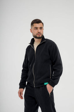 517 Костюм мужской на молнии, флис, черный - Knitka wear фото 3