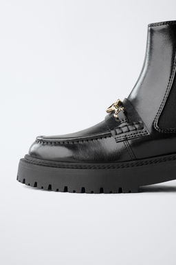 PATENT-FINISH CHELSEA ANKLE BOOTS WITH HEART DETAIL - Zara фото 6