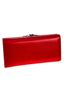 Женское портмоне из натуральной кожи, цвет красный