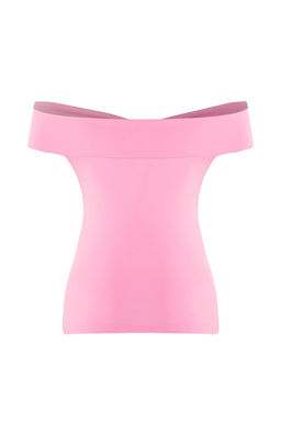 Trendyolmilla Ekru Gul Detayl? Fitted/Vucuda Oturan Esnek Orme Bluz TWOSS25BZ00041 фото 7