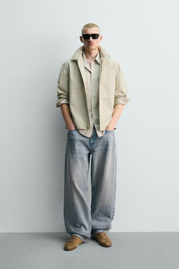 SOBRECAMISA REGULAR FIT POPEL?N / Verde claro