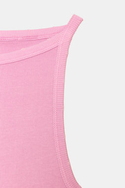 TOP HALTER RIB EFECTO LAVADO / Rosa - Zara фото 7