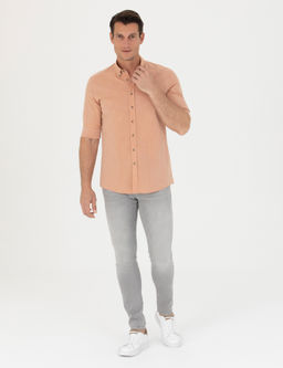 Turuncu Slim Fit Uzun Kollu G_mlek