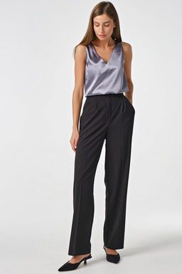 Топ атласный базовый под пиджак стальной