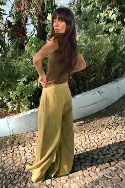 PANTAL?N PAREO ANCHO / Oliva - Zara фото 3