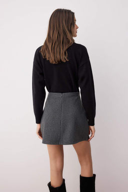 Antrasit Kase Can Kesim Orme Mini Etek TWOAW26ET00035 - Trendyolmilla фото 4