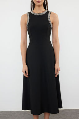 TRENDYOLMILLA Siyah A-Kesim Tas Aksesuarl? Dokuma Elbise TPRSS24EL00178  фото 7