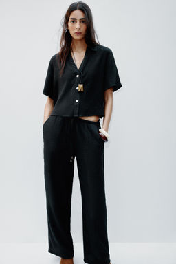 WIDE-LEG TROUSERS WITH ELASTIC WAISTBAND - Zara фото 41