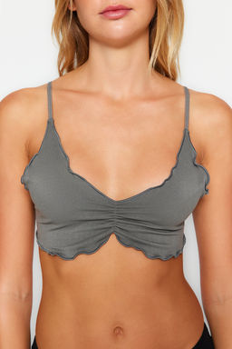 TRENDYOLMILLA Gri Seamless/Dikissiz Ip Ask?l? Balensiz Kaps?z Bralette Orme Sutyen THMAW24SU00033 фото 2